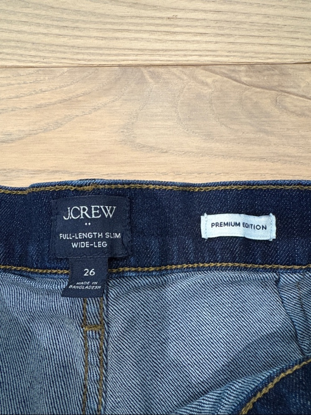 J. Crew Indigo Wide-Leg Denim Jeans with Button-Front Pockets - Picture 2 of 9